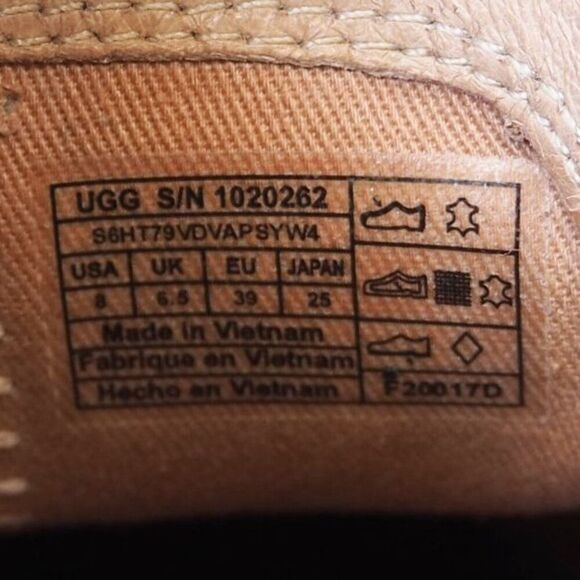 UGG Glee Leather Side Zip Ankle Booties Distressed Brown 1020262 Women's 8 - Picture 10 of 11